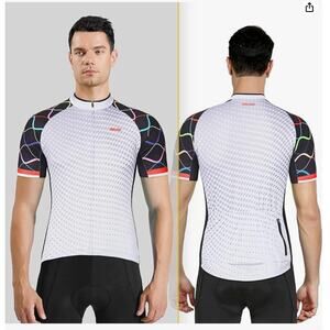 ARSUXEO Cycling Jersey Short Sleeves Mountain Bike Shirt MTB Top Men's Large NWT
